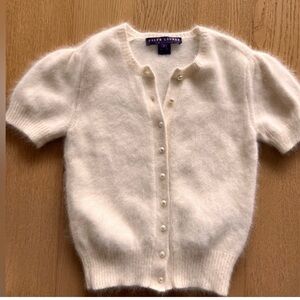 Firm Price* Ralph Lauren Purple Label | Angora Short Sleeve cardigan